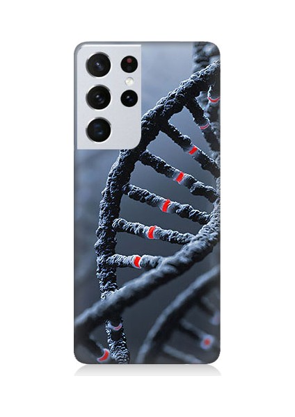 Samsung Galaxy S21 Ultra Uyumlu Dna Sarmalı Desenli Silikon Kılıf