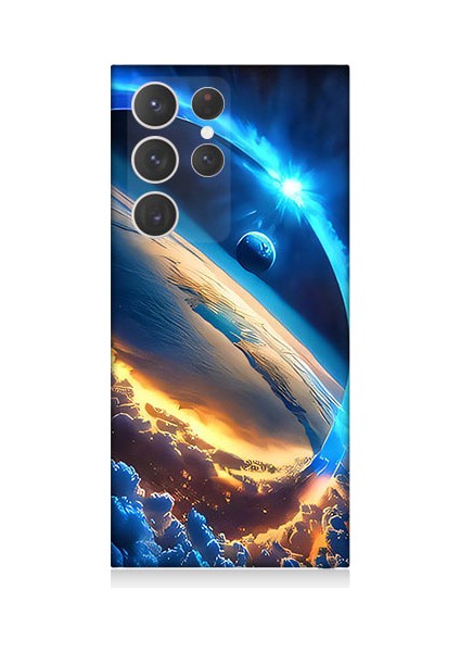 Samsung Galaxy S23 Ultra Uyumlu Gezegen Halkası Desenli Silikon Kılıf