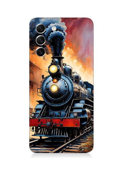 Samsung Galaxy S21 Fe Uyumlu Buharlı Tren Desenli Silikon Kılıf