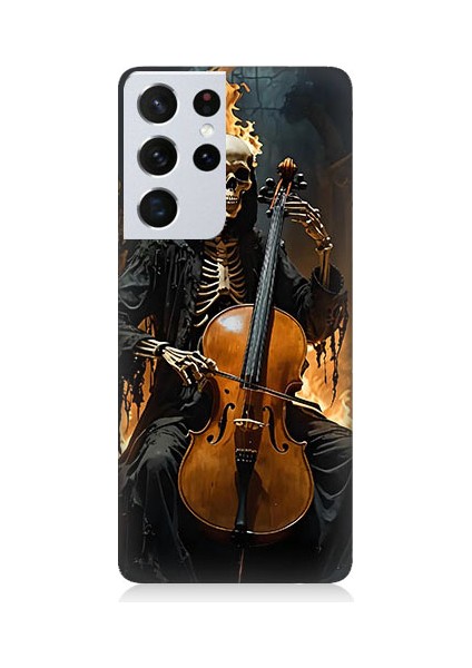 Samsung Galaxy S21 Ultra Uyumlu Iskelet Çello Desenli Silikon Kılıf