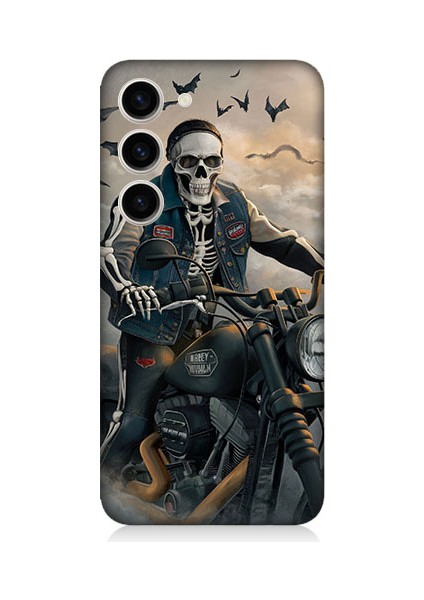 Samsung Galaxy S23 Plus Uyumlu Iskelet Motosiklet Desenli Silikon Kılıf