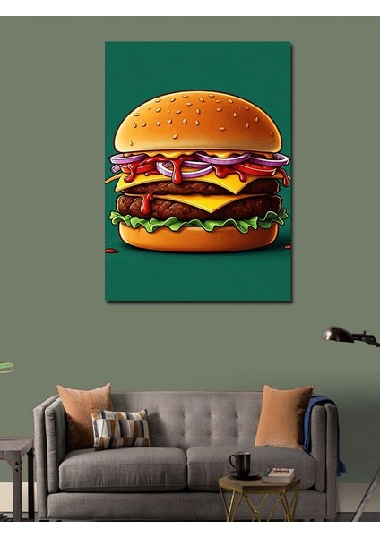 Kanvas Tablo Dev Hamburger modelleri