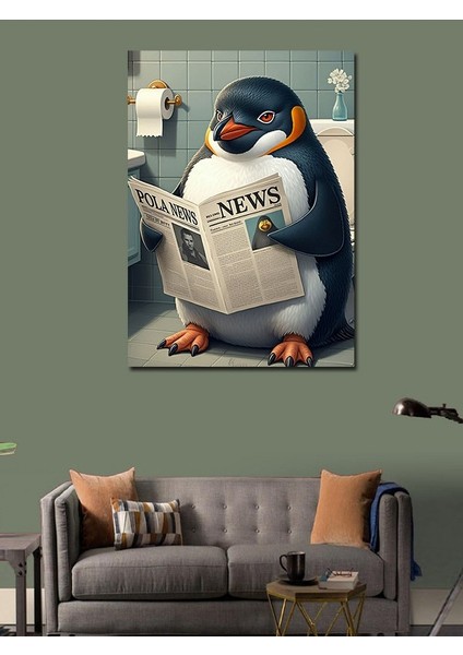 Kanvas Tablo Gazete Okuyan Penguen modelleri