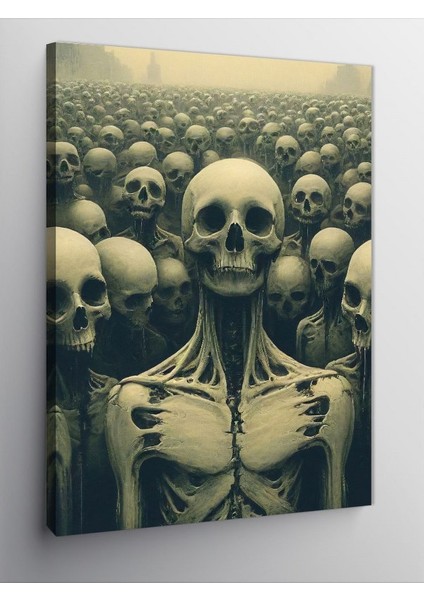 Kanvas Tablo Kafatası Kalabalığı Sanatı