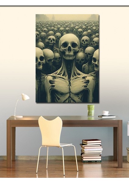 Kanvas Tablo Kafatası Kalabalığı Sanatı fiyatları