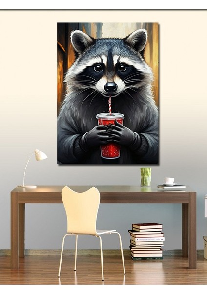 Kanvas Tablo Kola Içen Rakun fiyatları