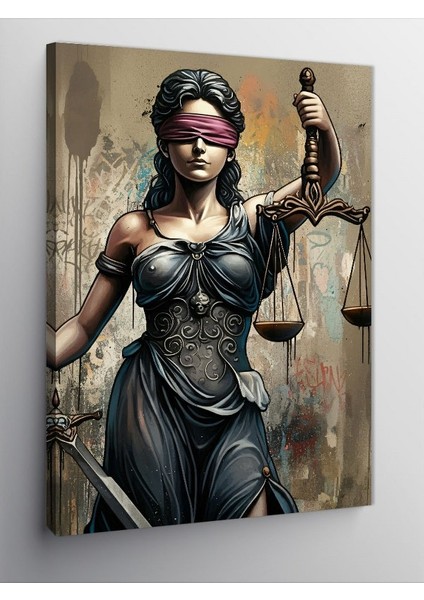 Kanvas Tablo Adalet Terazisi ve Kadın