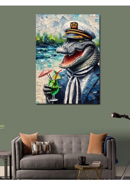 Kanvas Tablo Tropik Dinozor