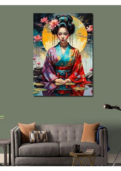 Kanvas Tablo Geleneksel Kimono Içindeki Kadın modelleri