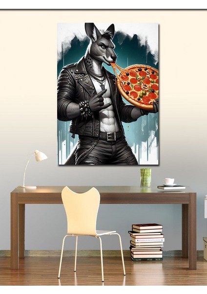 Kanvas Tablo Pizza Tutan Kanguru fiyatları