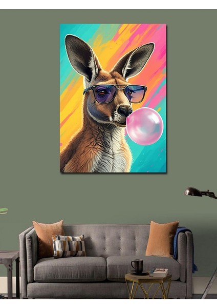 Kanvas Tablo Sakız Çiğneyen Kanguru modelleri