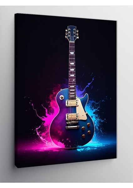 Kanvas Tablo Renkli Elektrik Gitarı