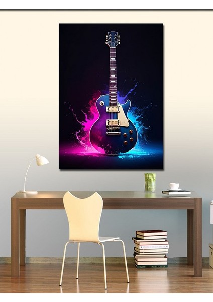 Kanvas Tablo Renkli Elektrik Gitarı