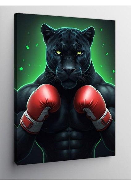 Kanvas Tablo Boks Eldivenli Kara Panter
