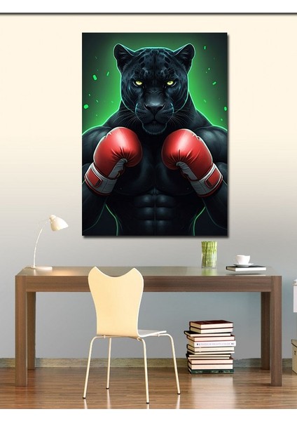 Kanvas Tablo Boks Eldivenli Kara Panter fiyatları