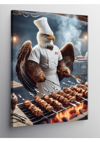 Kanvas Tablo Kebap Yapan Kartal