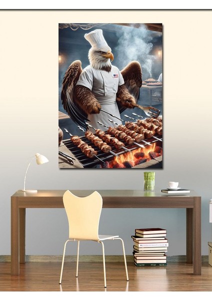 Kanvas Tablo Kebap Yapan Kartal
