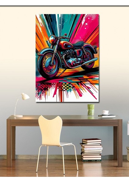 Kanvas Tablo Renkli Spor Motosiklet fiyatları