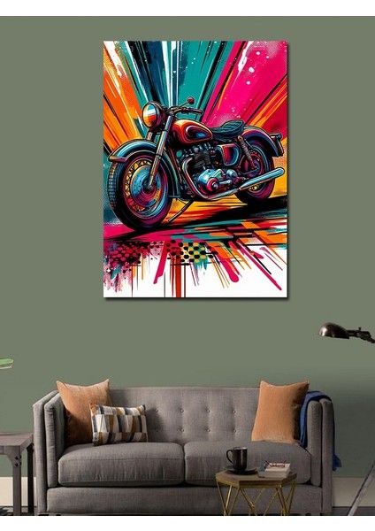 Kanvas Tablo Renkli Spor Motosiklet modelleri