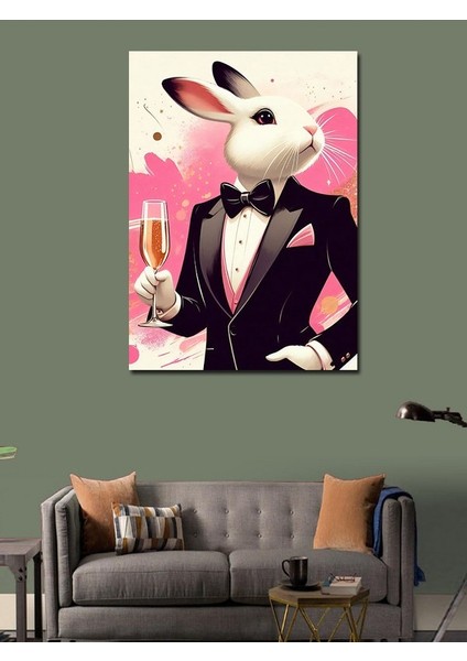 Kanvas Tablo Tuxedo Giyen Tavşan modelleri