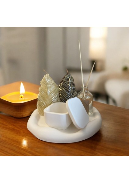 Lilyum Oda Kokusu ve Mum Stand ve Tabak Set