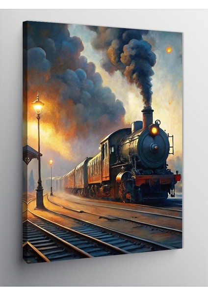 Kanvas Tablo Buharlı Tren Manzarası