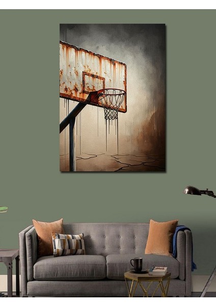 Kanvas Tablo Paslı Basket Potası modelleri