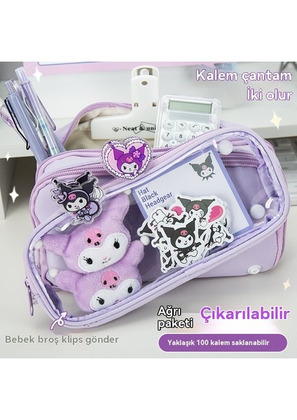 Kurumi Mor Kalem Çantası Yeni Çıkarılabilir Büyük Kapasite (Yurt Dışından) fiyatları