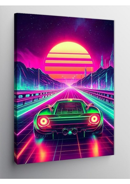 Kanvas Tablo Neon Gece Yarışı