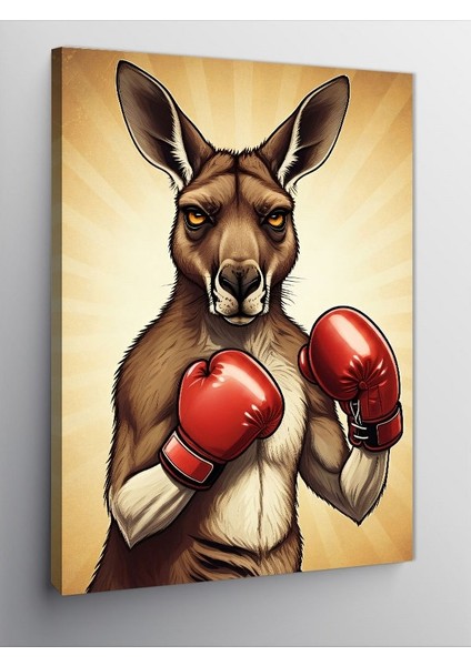 Kanvas Tablo Boksör Kanguru