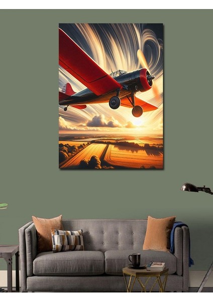 Kanvas Tablo Kırmızı Uçak modelleri