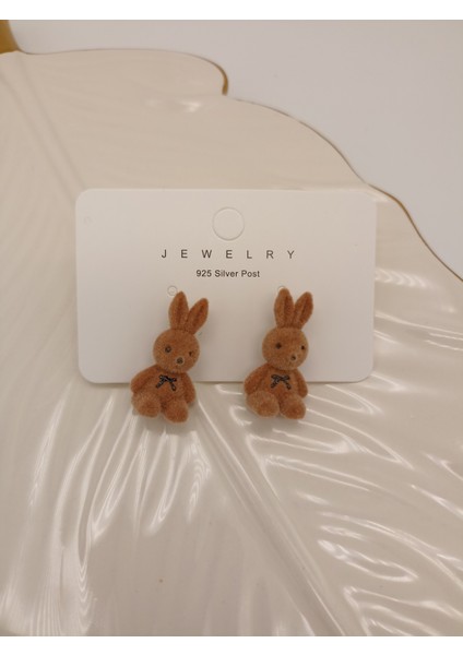 TAVŞAN PELUŞ KÜPE KAHVERENGİ fiyatları