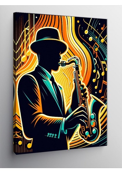 Kanvas Tablo Saksafon Çalan Adam