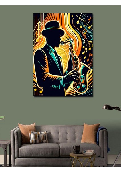Kanvas Tablo Saksafon Çalan Adam modelleri