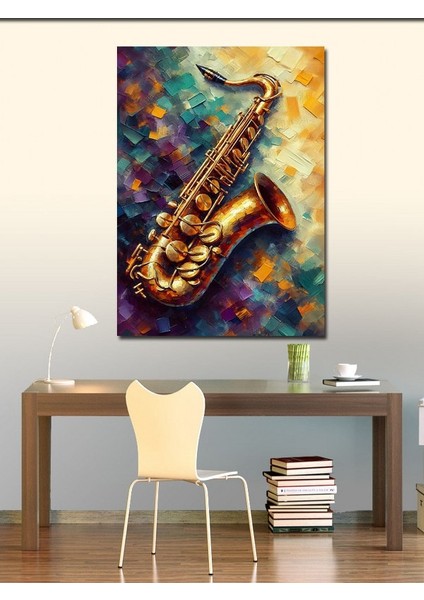Kanvas Tablo Altın Saksafon fiyatları