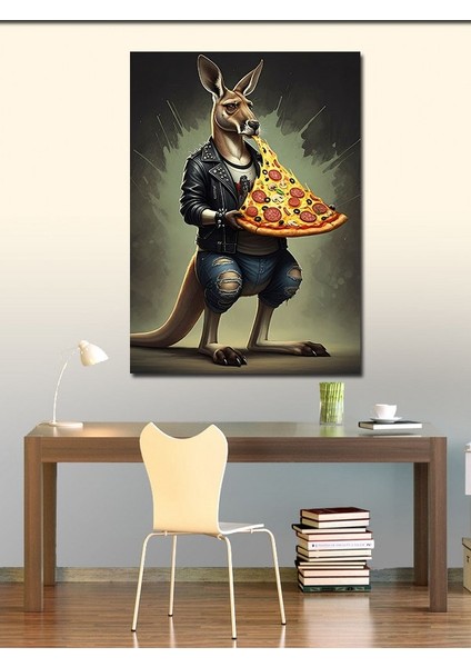 Kanvas Tablo Pizza Tutan Kanguru fiyatları