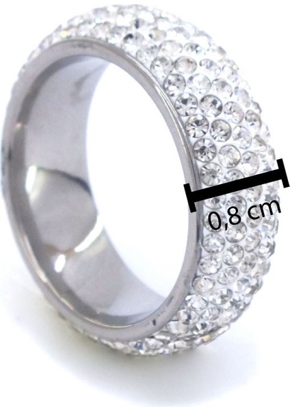 316L Çelik Zirkon Taşlı Tamtur Yüzük 8 mm YZK-231 fırsatları
