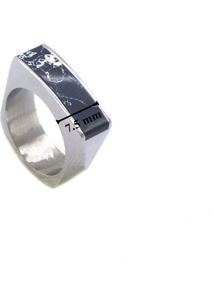 Siyah Çelik Yüzük Mermer Desenli YZK-345 modelleri