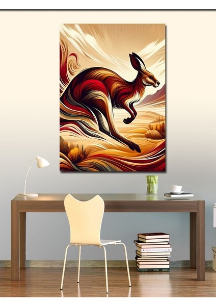 Kanvas Tablo Koşan Kırmızı Kanguru fiyatları