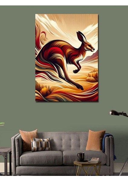 Kanvas Tablo Koşan Kırmızı Kanguru modelleri