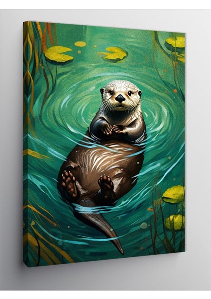 Kanvas Tablo Gölde Su Samuru