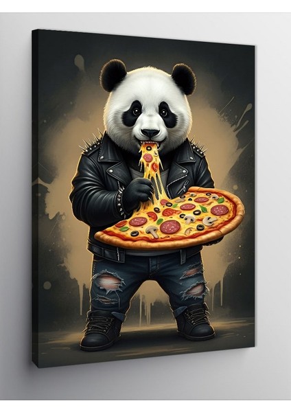 Kanvas Tablo Pizza Tutan Panda