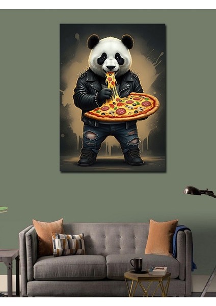 Kanvas Tablo Pizza Tutan Panda modelleri