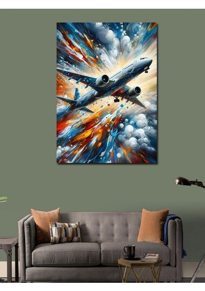 Kanvas Tablo Patlayan Jet Uçağı modelleri