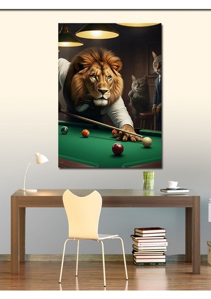 Kanvas Tablo Bilardo Oynayan Aslan fiyatları