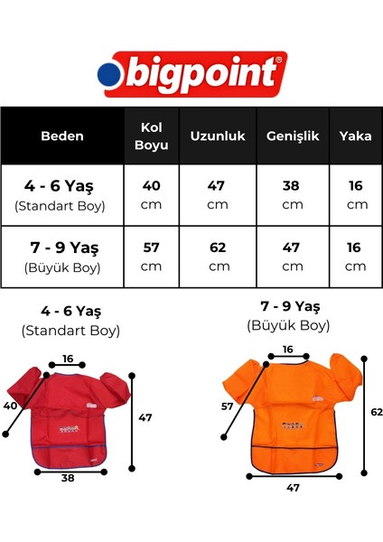 Boyama Önlüğü Cırtlı Kolay Giyilebilen Su ve Boya Geçirmez Önlük Xl Büyük Boy 7 - 9 Yaş
