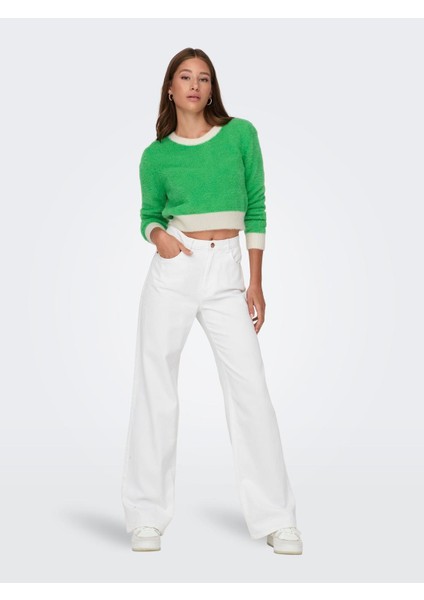 Onlpıumo L/s Contrast Pull cc Knt Kadın Crop Kazak fırsatları