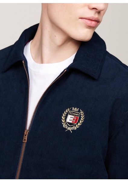 Tommy Jeans Lacivert Erkek Mont DM0DM19626C1G Crest Cord Letterman