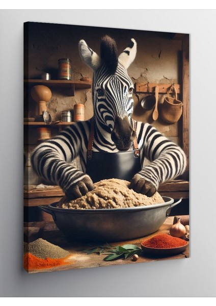 Kanvas Tablo Makarnacı Zebra