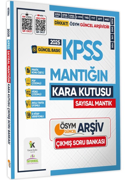 2025 KPSS Kara Kutu Sayısal ve Sözel Mantık Set Çıkmış Soru Bankası